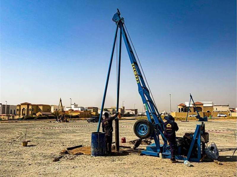 Standard Penetration Test tripod rig
